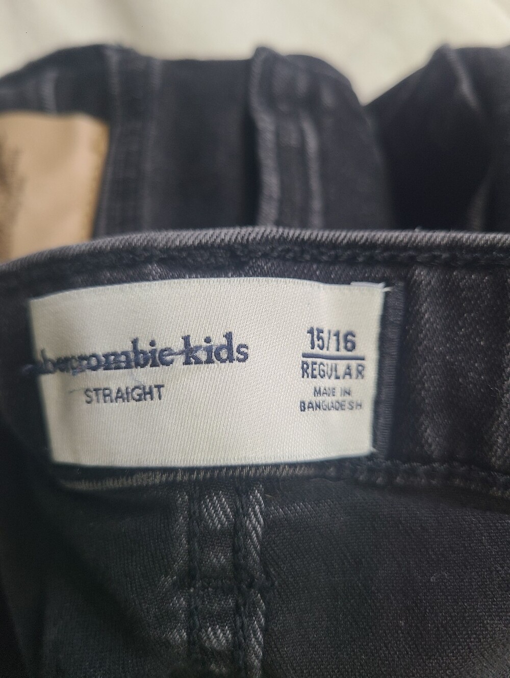 abercrombie kids black straight jeans